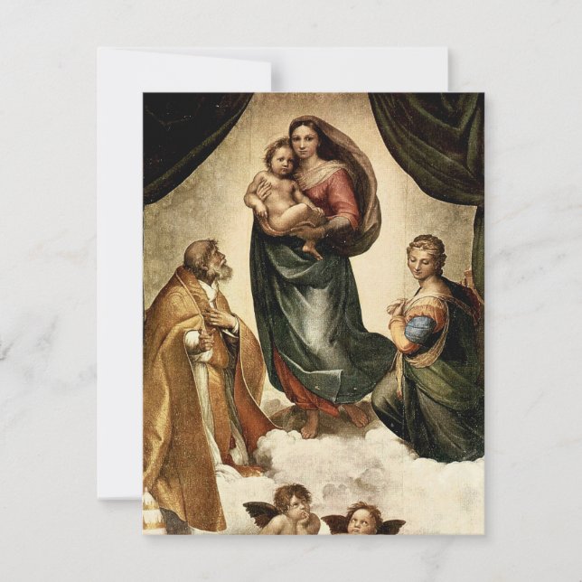 Convite Clássico "Sistine Madonna" (cerca de 1513) de Rafa (Frente)