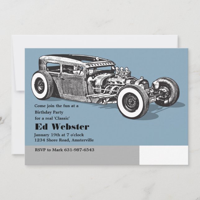 Convite clássico verdadeiro do aniversário (Frente)