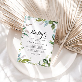 Convite Clássico Verde BebêQ Barbecue Chá de fraldas