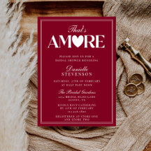Classy Elegant Burgundy That's Amore Bridal Shower