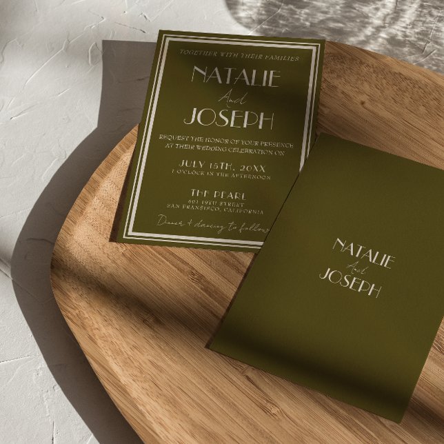 Convite Classy Grassland Old Money Luxury Retro Wedding (Criador carregado)