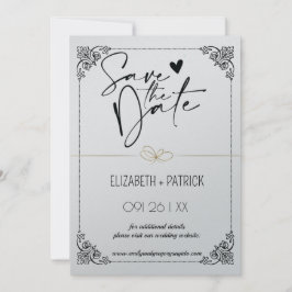 Convite Classy minimalista, corujas apaixonadas save the d