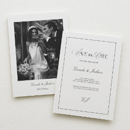 Convite Classy Old Money Wedding Save the Date Photo
