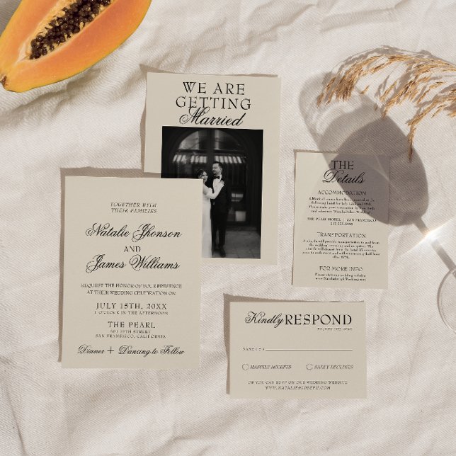 Convite Classy Old Money Whimsical Retro Fancy Wedding (Criador carregado)
