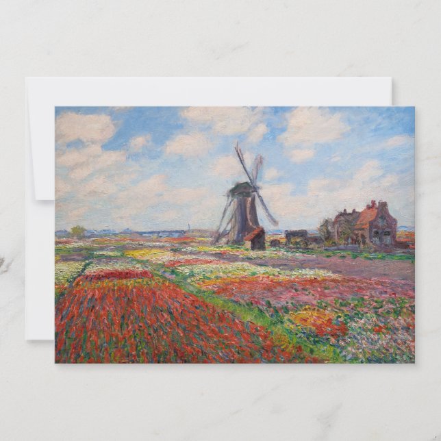 Convite Claude Monet - Campo das Tulipas na Holanda (Frente)