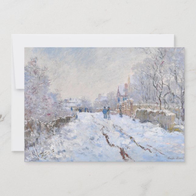 Convite Claude Monet - Cena de neve em Argenteuil (Frente)
