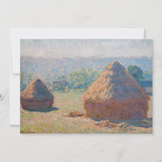 Convite Claude Monet - Haystacks, fim do Verão (Frente)
