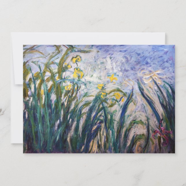 Convite Claude Monet - Íris Amarelas e Roxas (Frente)