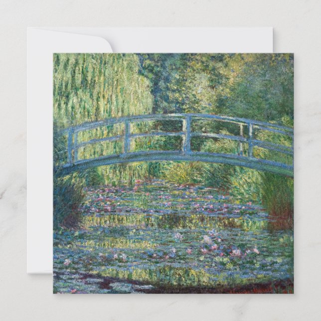 Convite Claude Monet - Lago de Nenúfares, Harmonia Verde (Frente)