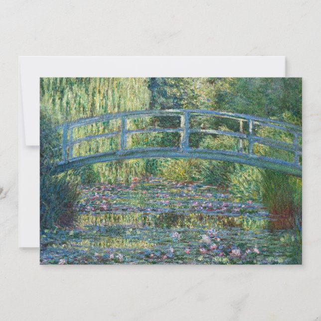 Convite Claude Monet - Lago de Nenúfares, Harmonia Verde (Frente)
