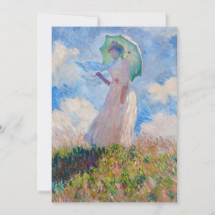 Convite Claude Monet - Mulher com Guarda-Sol virada para a