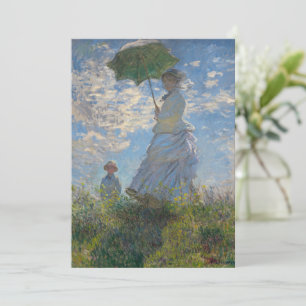 Convite Claude Monet Mulher com um Guarda-Sol Arte Refinad