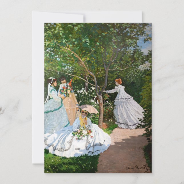 Convite Claude Monet - Mulheres no Jardim (Frente)