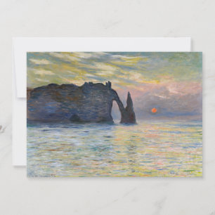 Convite Claude Monet - O Penhasco, Etretat, Pôr do Sol