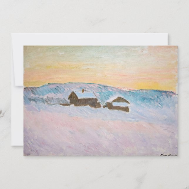 Convite Claude Monet - Paisagem Noruega, Casas Azuis (Frente)