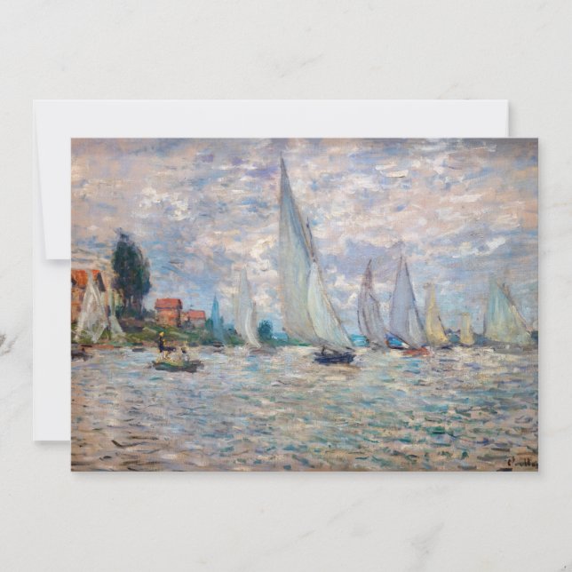 Convite Claude Monet - Regata de Barcos em Argenteuil (Frente)
