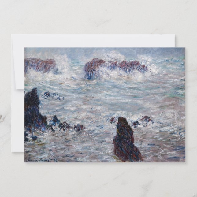 Convite Claude Monet - Tempestade na costa de Belle-Ile (Frente)