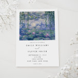 Convite Claude Monet Water Lily Wedding<br><div class="desc">Convite de casamento moderno e elegante com a pintura Claude Monet Water Lily</div>