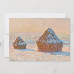 Convite Claude Monet - Wheatstacks, Efeito da Neve, Manhã