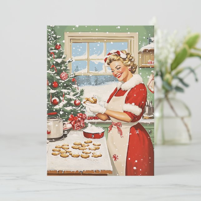 Convite Claus Holiday Baking Delight (Em pé/Frente)