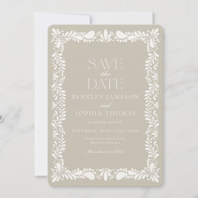 Convite Clay Talavera Azulejo Espanhol Fiesta Salve a Data (Frente)