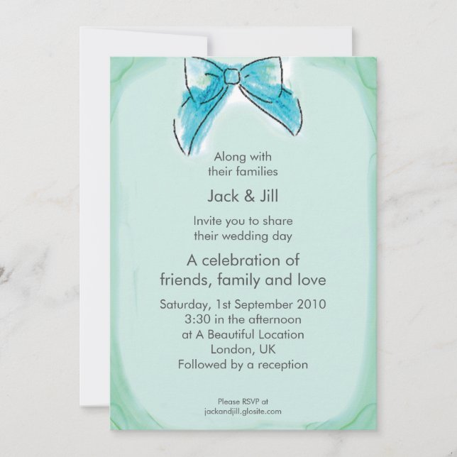 Convite Cleo Bow (costura do mar) 5x7 (Frente)