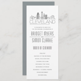Convite Cleveland Stylized Skyline | Programa Casamento