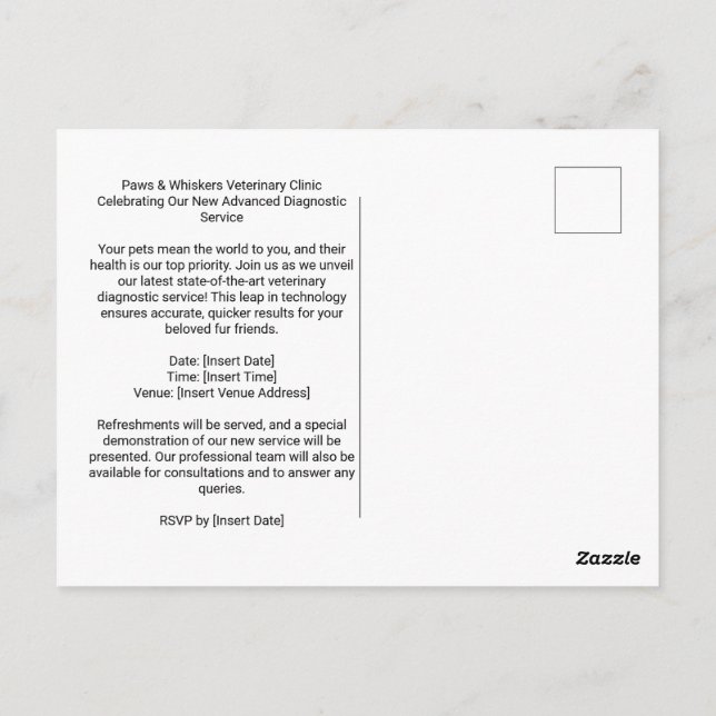 Convite Clínico Veterinário para Cães de Duplo Per (Verso)