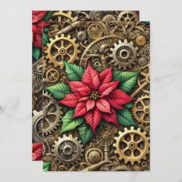 Convite Clocos Steampunk Imprimíveis com Poinsettia