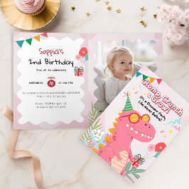 Convite Clomp, Crunch e Grol! Partido Dinossauro