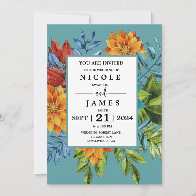 Convite Cloroso Moderno Floral (Frente)