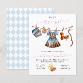 Convite Clothesline de Chá de fraldas da Oktoberfest Girl