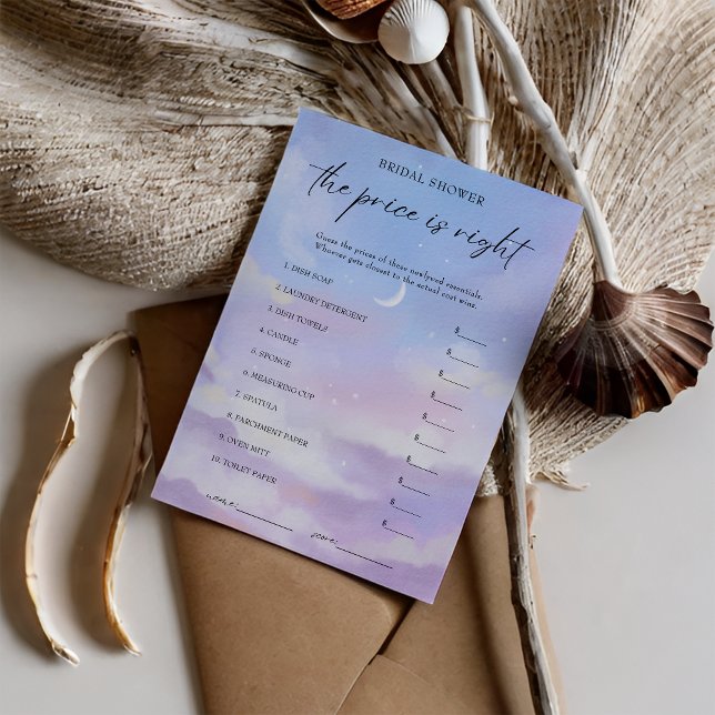 Convite Cloud 9 Adivinha o Jogo do Chá de panela de Preço  (Criador carregado)