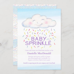 Convite Cloud candy baby sprinkle colorida