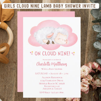 Convite Cloud Nine 9 Chás de fraldas de Boca-Bebê