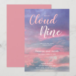 Convite Cloud Nine Baby Girl Pink Blue Shower Invitations