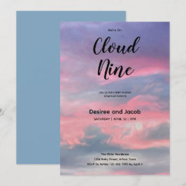 Convite Cloud Nine Boy Baby Shower Invitations