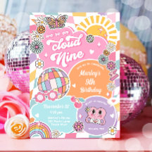 Cloud Nine Groovy Preppy Varsity Disco Aniversário