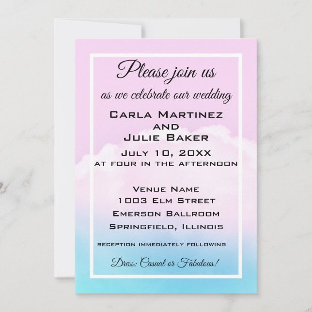 Convite Cloud Wedding Wedding Invite (Frente)