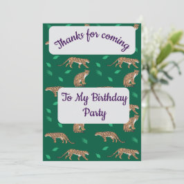 Convite Clouded Leopard Thank you Card