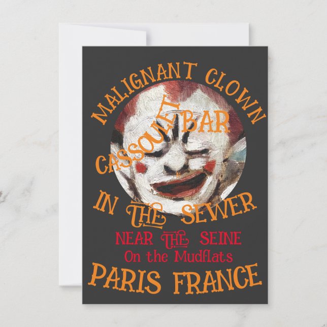 Convite Clown Boate de Noite Restaurante Bar Tiki Pub Toga (Frente)