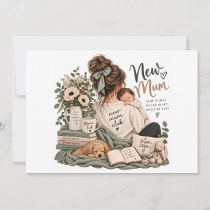 Convite Clube da Nova Mamãe: Chamada de Celebração de Bebê