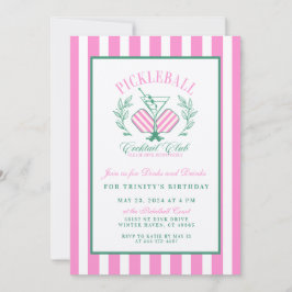 Convite Clube de Cocktail de Picleball | Dinks e Bebidas