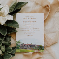 Clube de Golfe Country Elegante em Aquarela