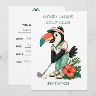 Convite Clube de Golfe Infantil Retro Toucan Júnior Person