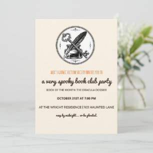 Convite Clube de Leitura Personalizado Vintage Halloween A
