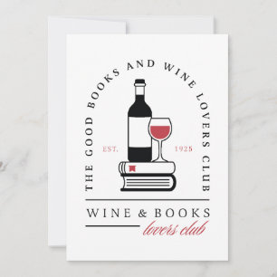 Convite Clube de livro de vinho humor romance sombrio leit