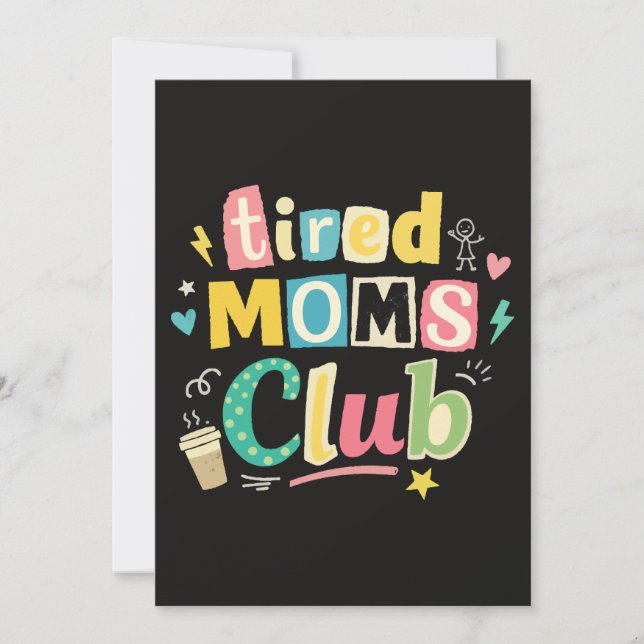 Convite Clube de Mães Cansadas Café Humor de Mãe (Frente)