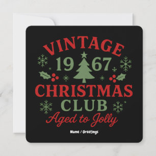 Convite Clube de Natal Vintage 1967 Envelhecido para um Re