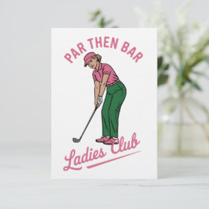 Convite Clube de Senhoras Par de Golfe Então Bar Golfe Gol